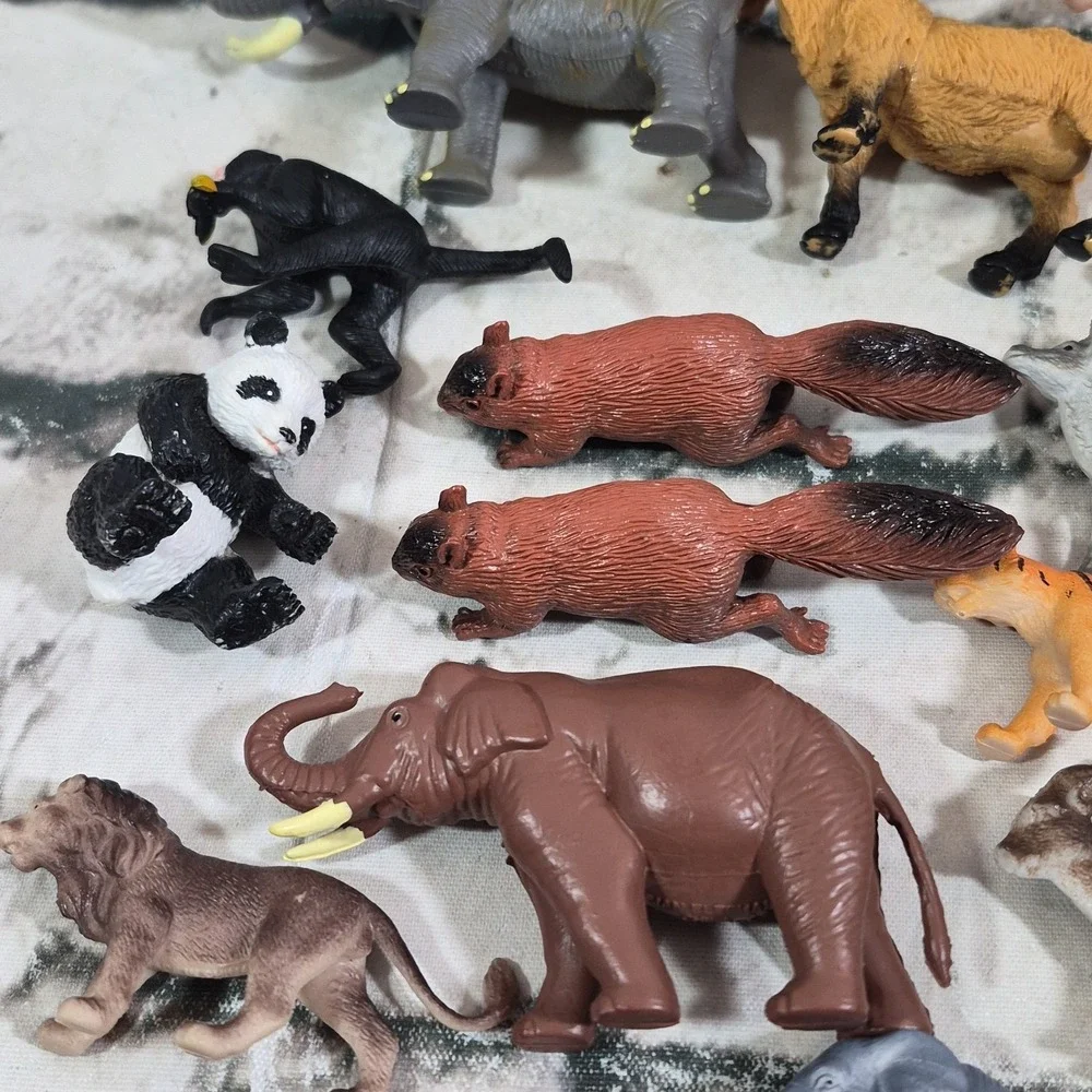 Animal Mini Figures Large Assorted Lot Of 58 Zoo Wildlife Science Nature
